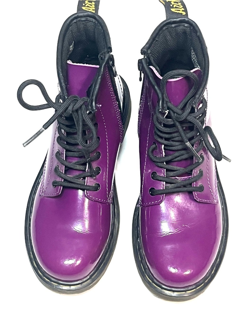 Dr. Martens Purple Patent Lace-Up Kids Boots